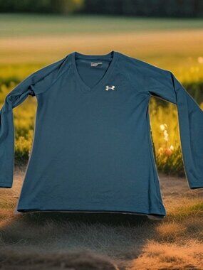 Under Armour UA Womens S Tech V-Neck Tee Shirt Heat Gear